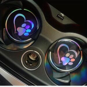 Paw Print Heart Car Cup Coasters NWT